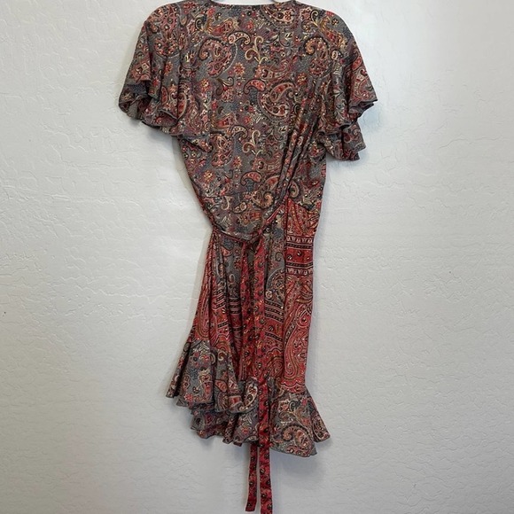 NWT Cienna Vilma Short Wrap Dress - Melon Size Large - Picture 6 of 9